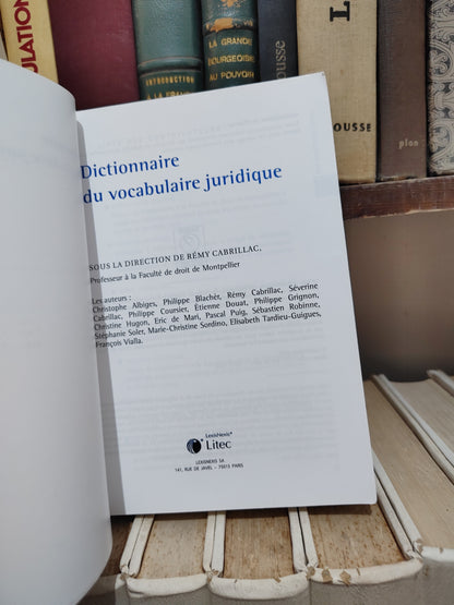 Dictionnaire du Vocabullaire juridique Objectif droit