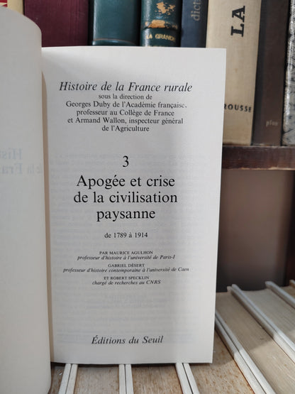Duby - Histoire de la France rural 3 de 1789 à 1914