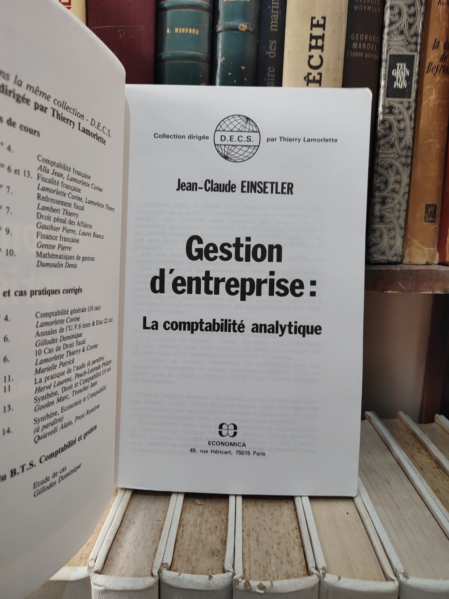 Einsetler - Gestion d'entreprise : La comptabilité analytique