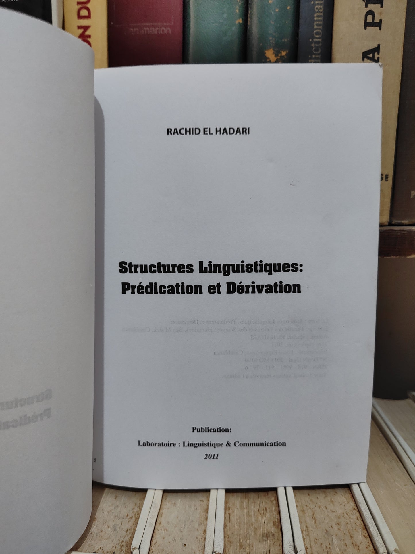 El Hadari - Structures Linguistiques: Prédication et dérivation