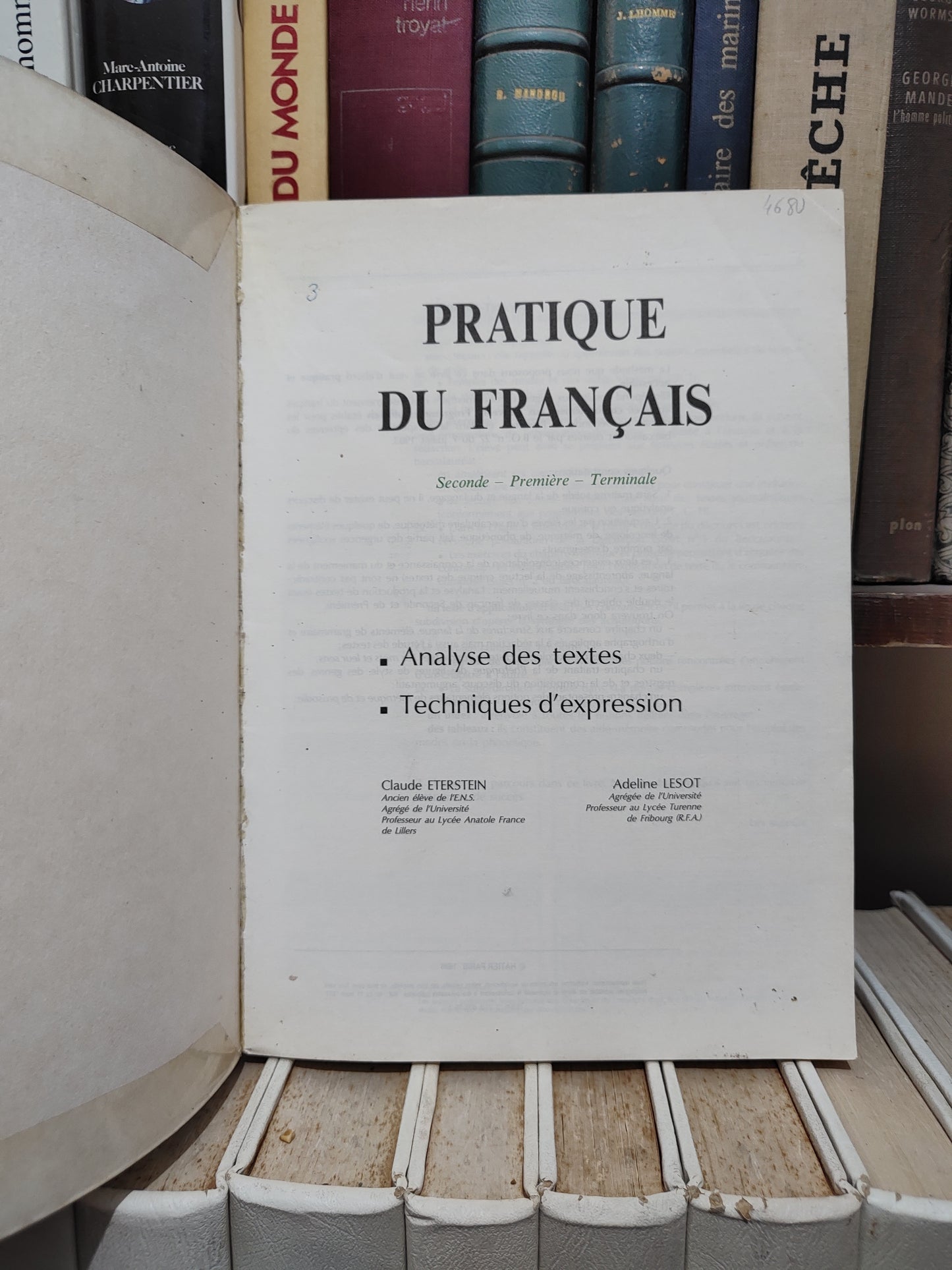 Eterstein - Pratique du français : Analyse des textes / techniques d'expression