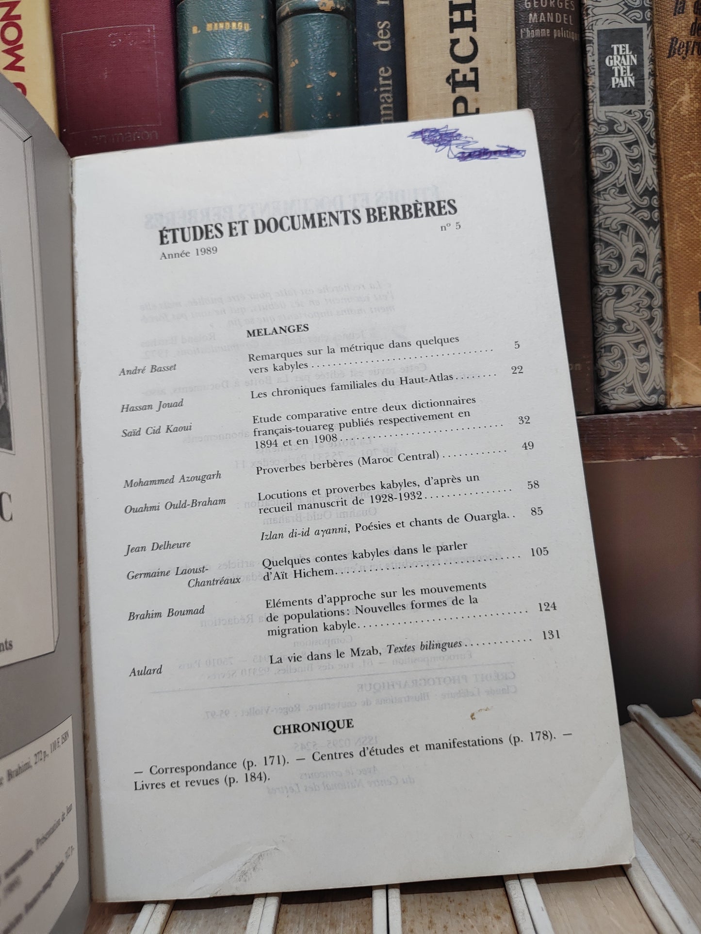 Études et documents Berbères 5