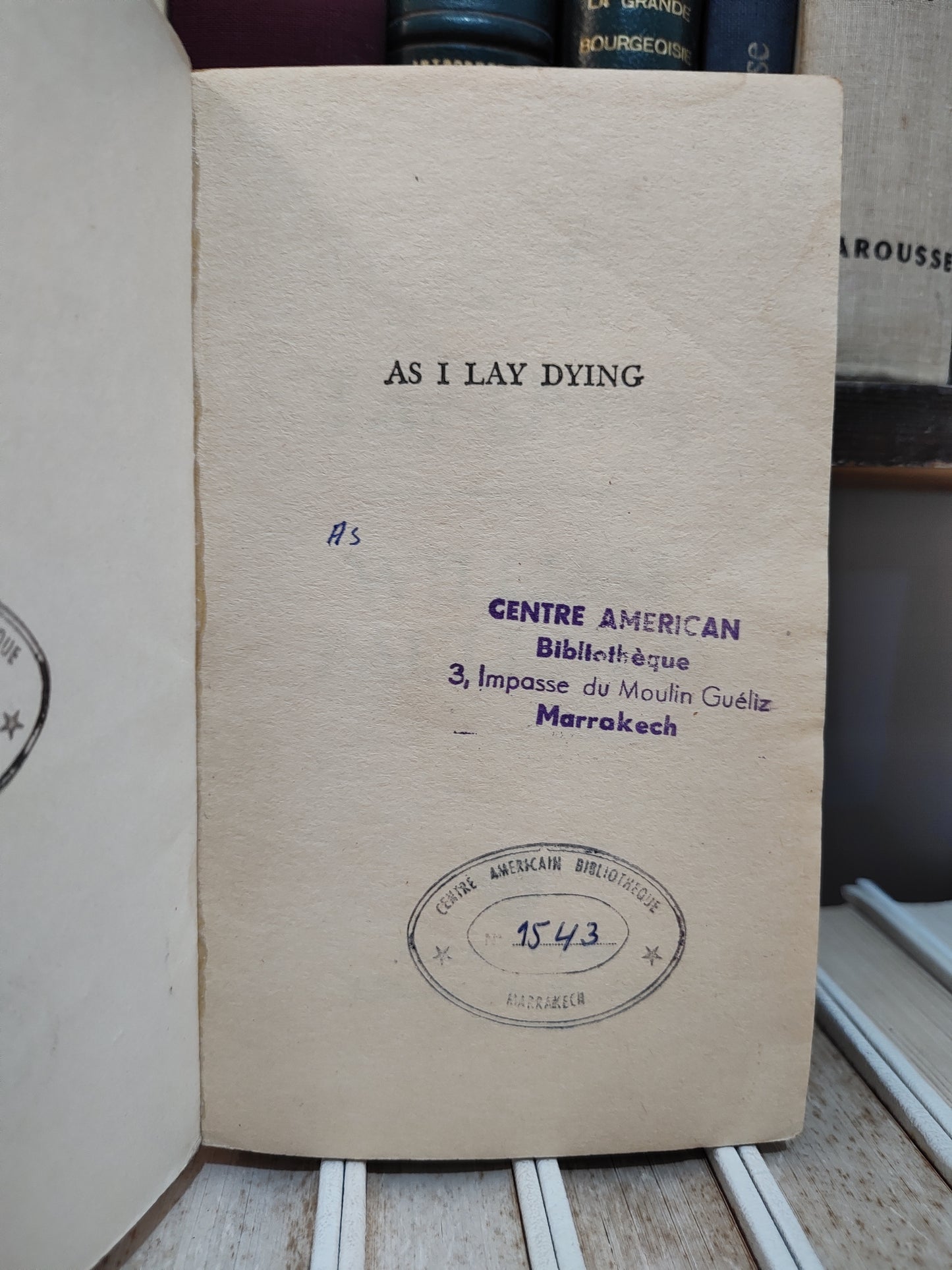 Faulkner - As Ilay dying