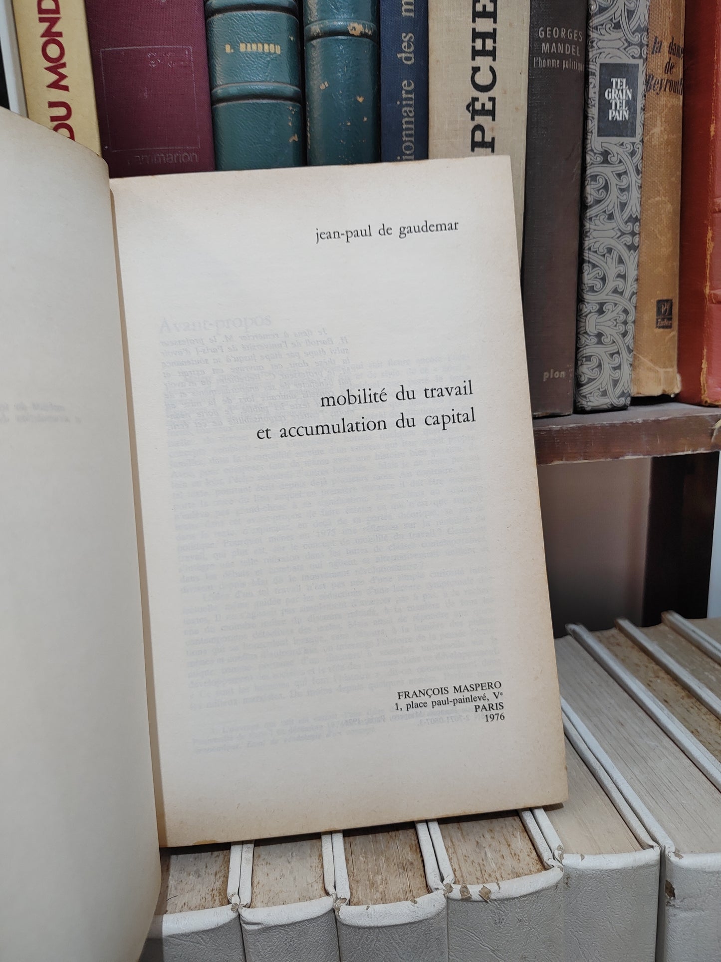 Gaudemar - Mobilité du travail et accumulation du capital ; économie et socialisme