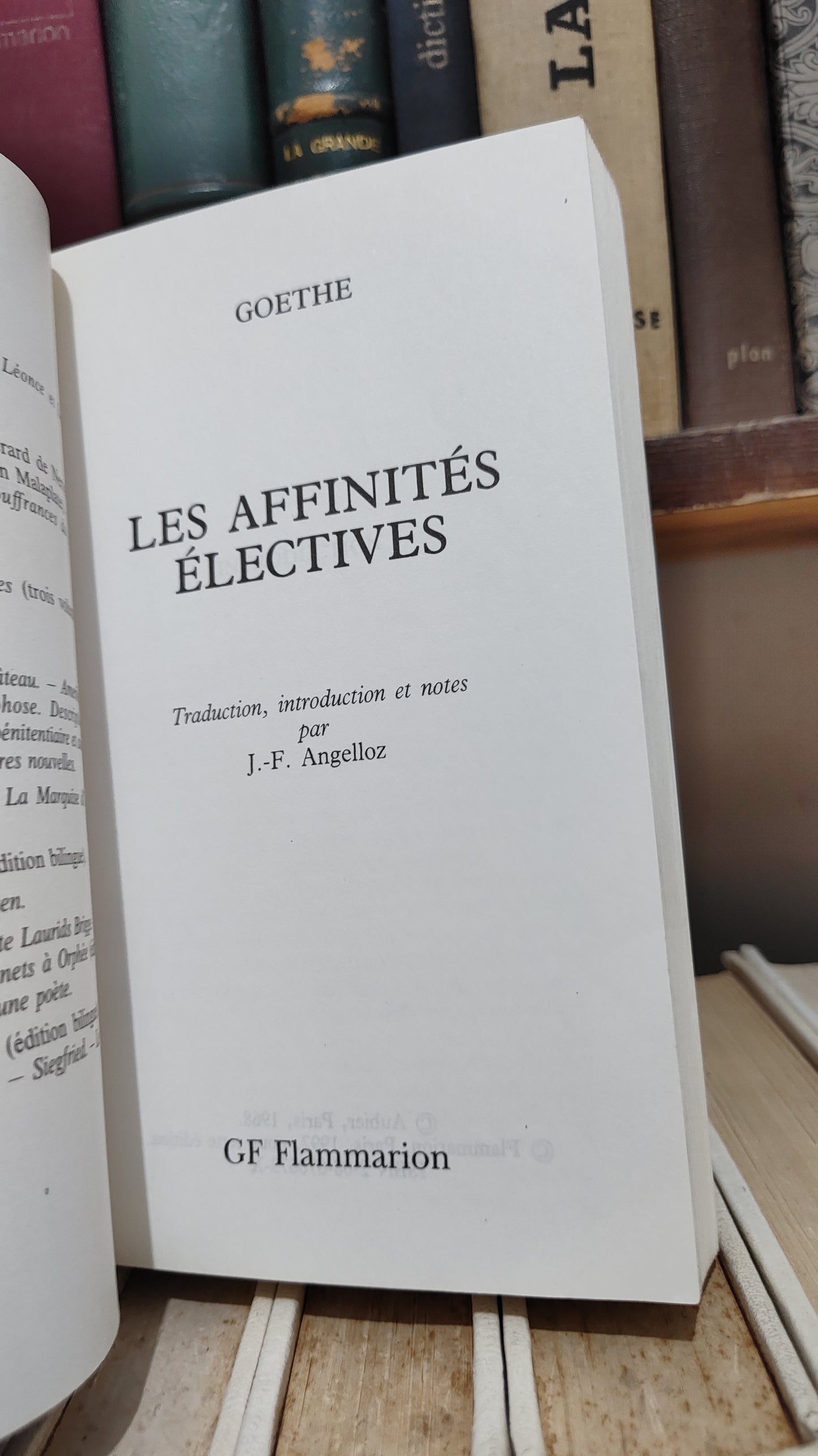 Goethe - Les affinités électives