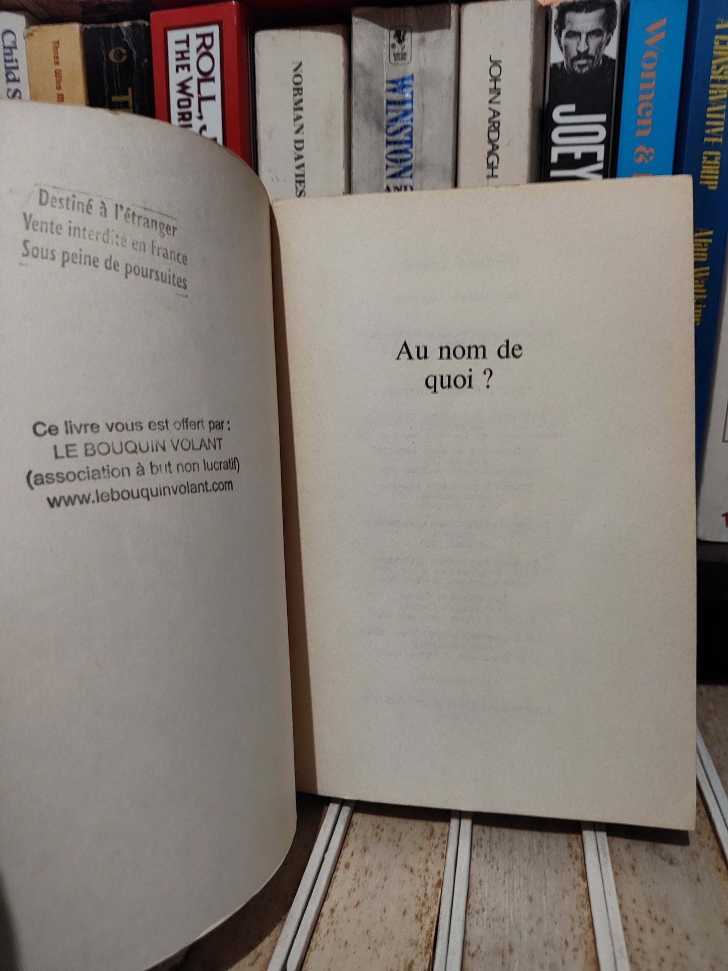 Grosser - Au nom de quoi ? : Fondement d'une morale politique