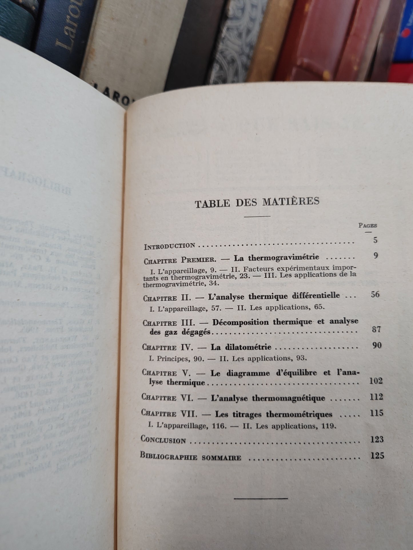 Harmelin - La Thermo analyse