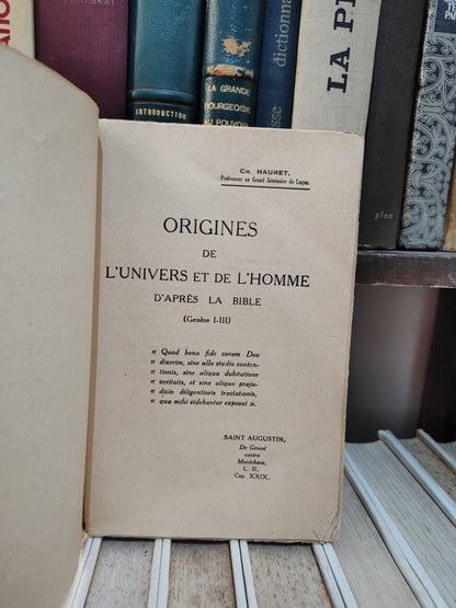Hauret - Origine de l'univers et de l'homme d'après la Bible  genèse I-III