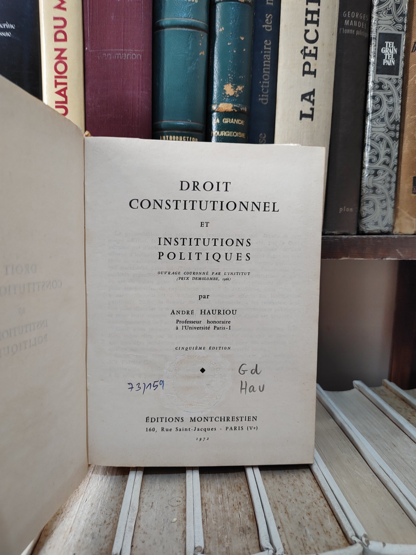 Hauriou - Droit constitutionnel et institutions politiques