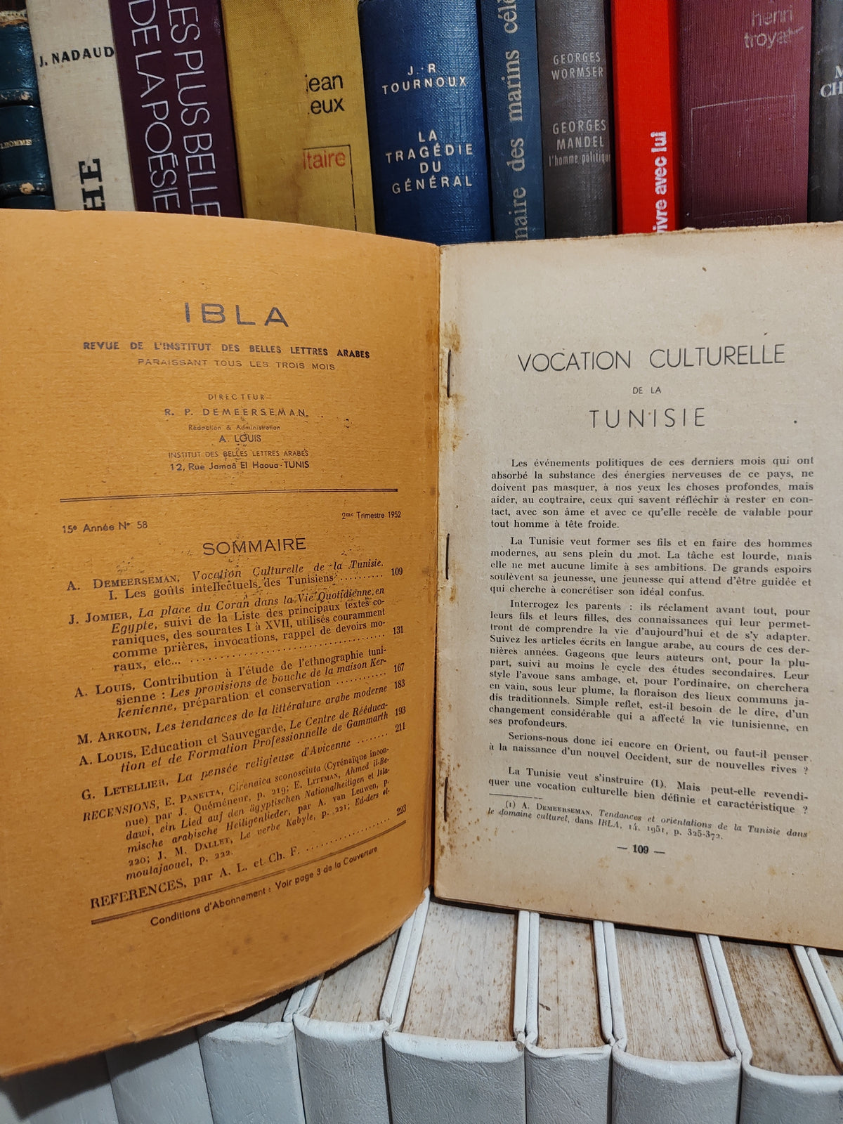 IBIA Institut des belles lettres arabes N 58