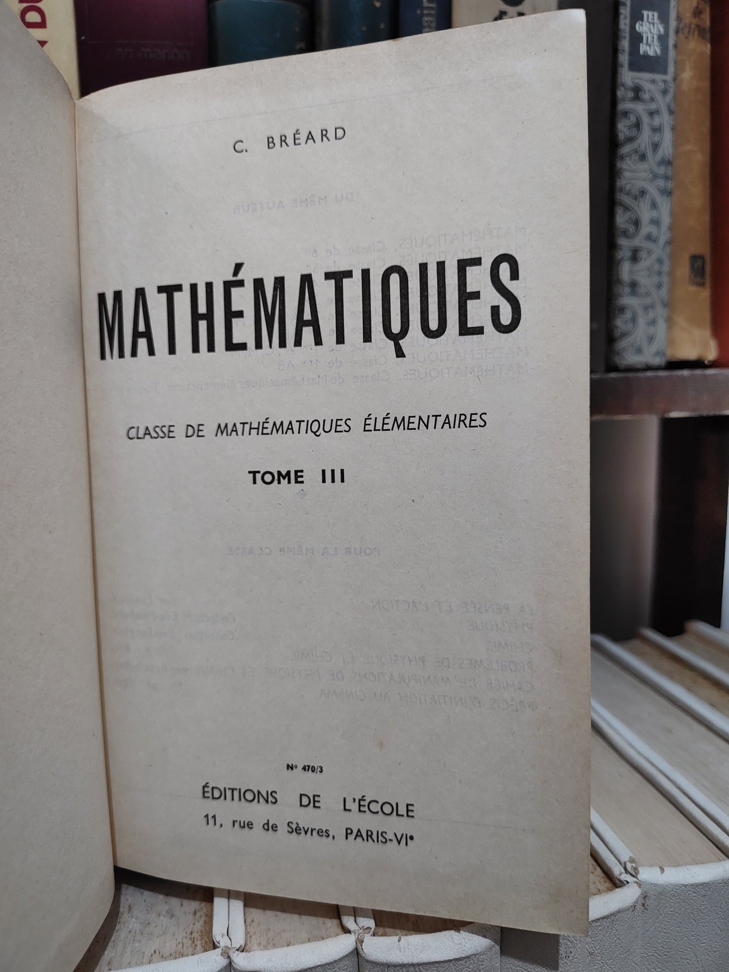 Bréard - Mathématiques élémentaires tome III