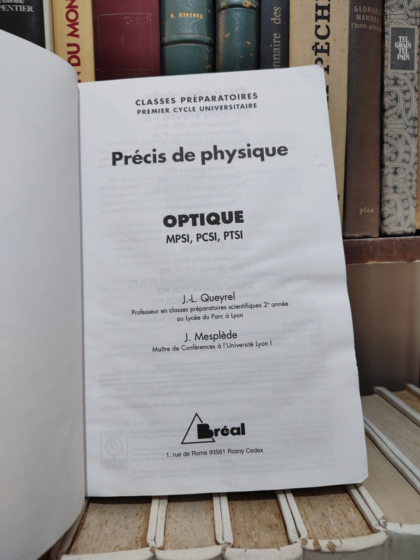 queyrel - Précis de physique optique MPSI PCSI PTSI