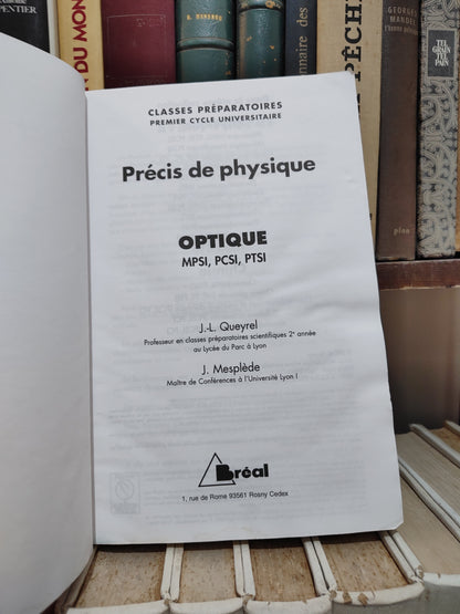queyrel - Précis de physique optique MPSI PCSI PTSI