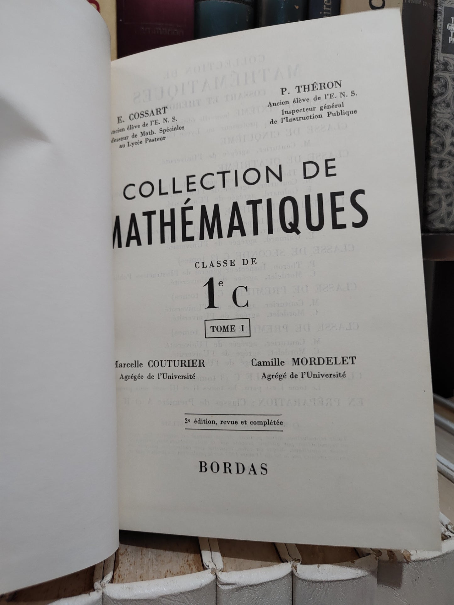 Couturier - Mathématiques 1er Section c Tome 1