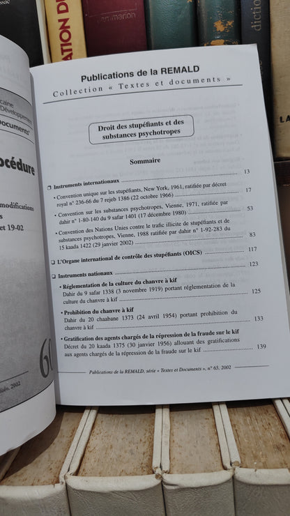 REMALD 65 Droit des stupéfiants et des substances psychotropes قانون المخدرات و المؤثرات العقلية