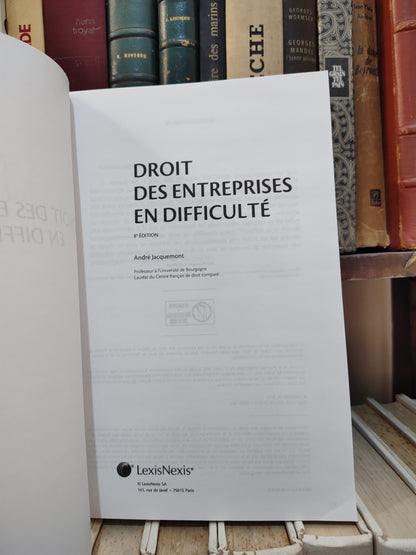 Jacquemont - Droit des entreprises en difficulté