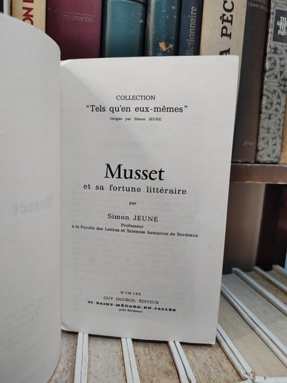 Jeune - Musset et sa fortune littéraire