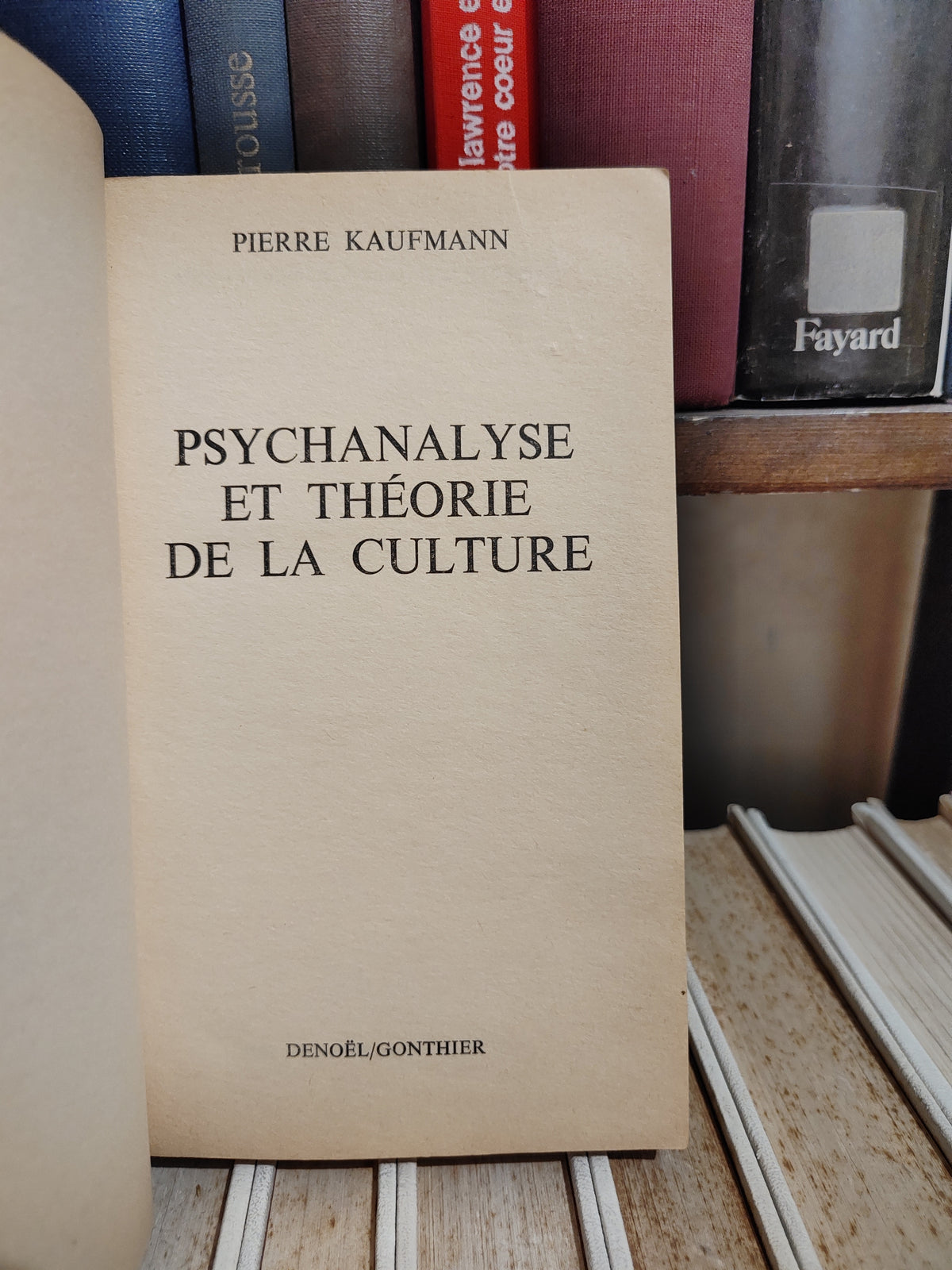 Kaufmann - Psychanalyse et théorie de la culture