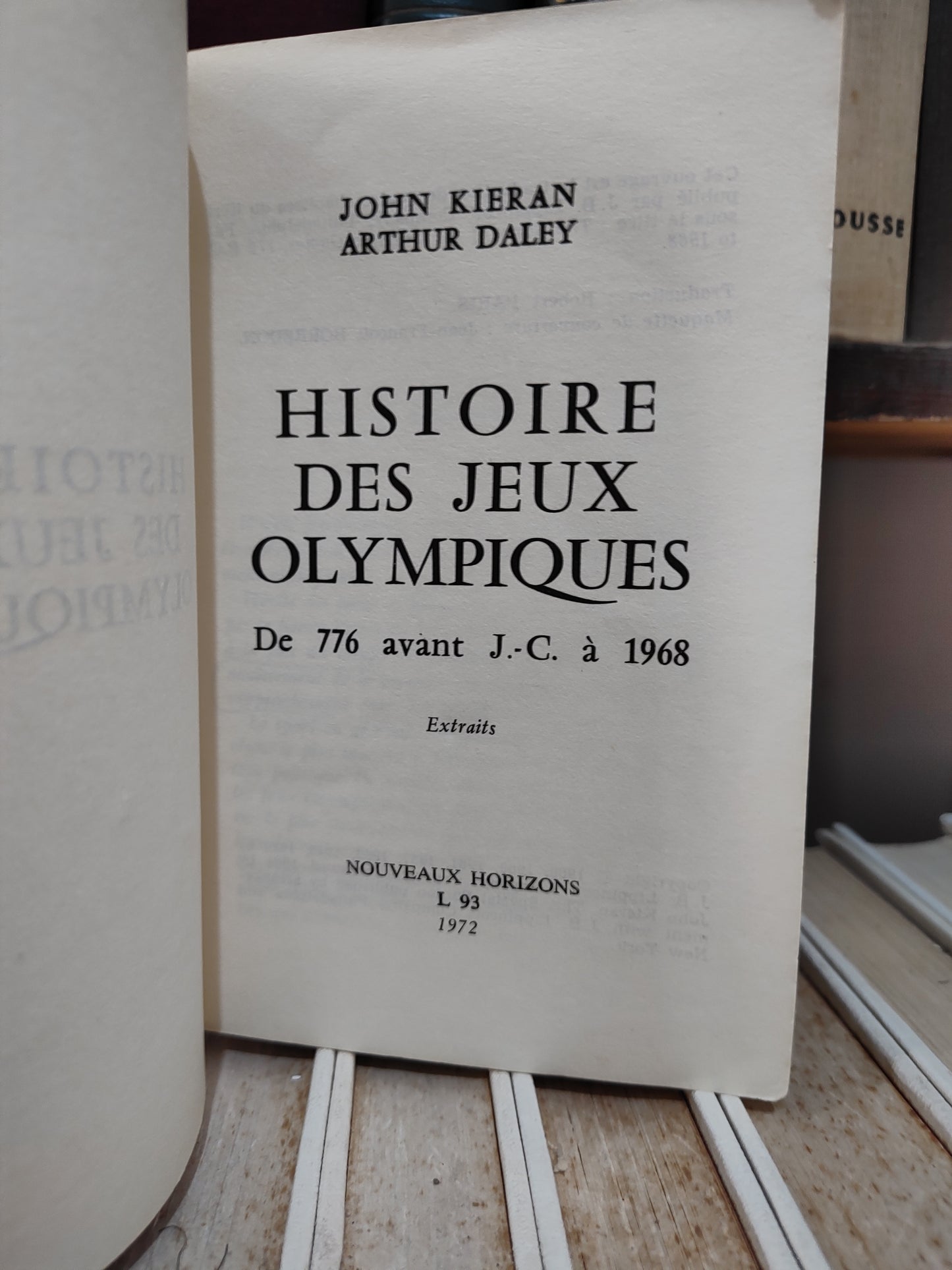 Kieran - Histoire des jeux olympiques