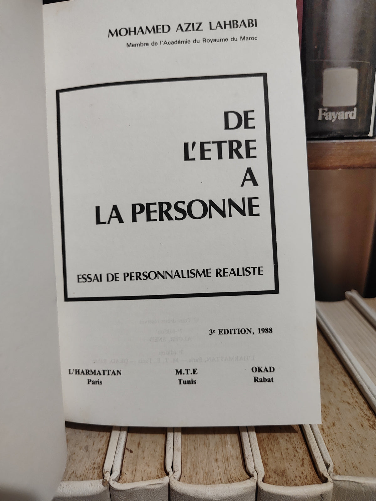 Lahbabi - De l'être à la personne essai de personnalisme réaliste