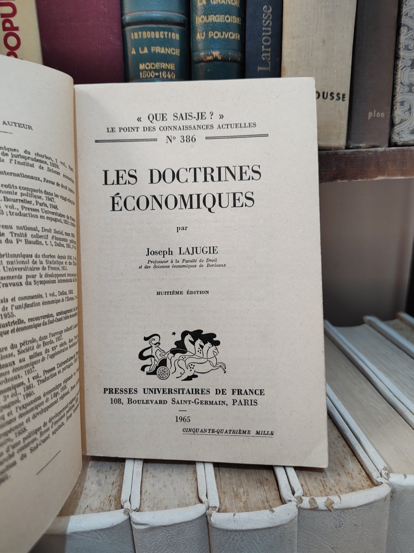 Lajugie - Les doctrines économiques que sais-je