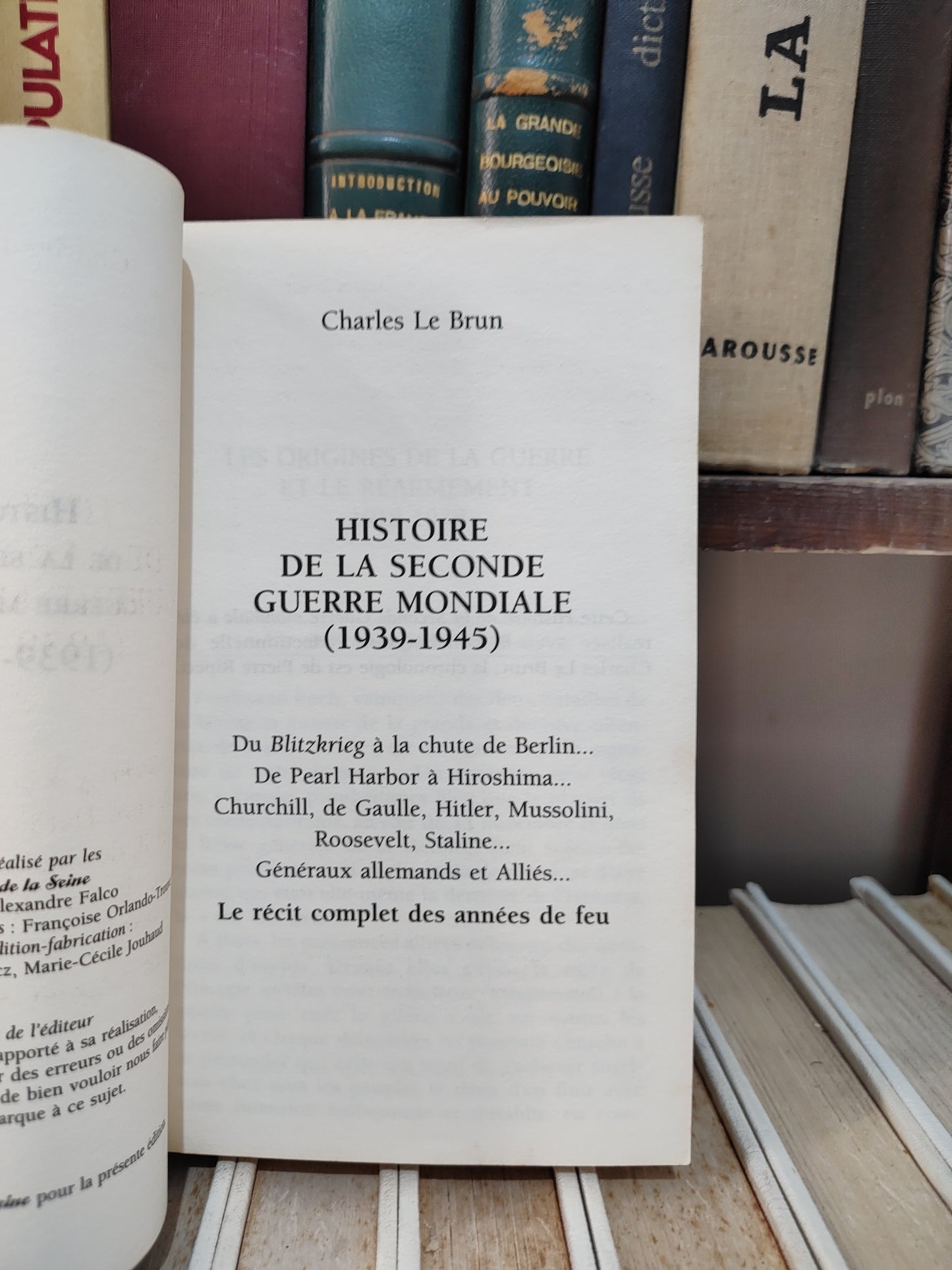Le Brun - Histoire de la seconde guerre mondiale