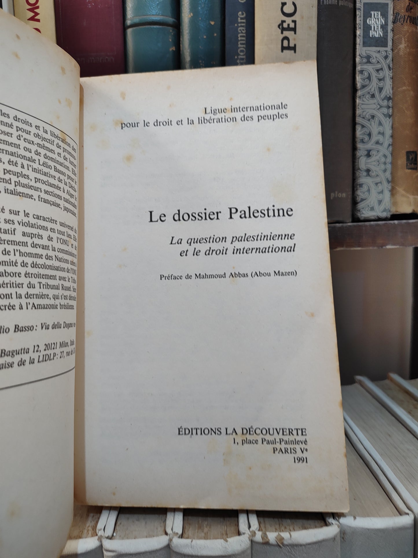 Le dossier Palestine la question palestinienne et le droit international