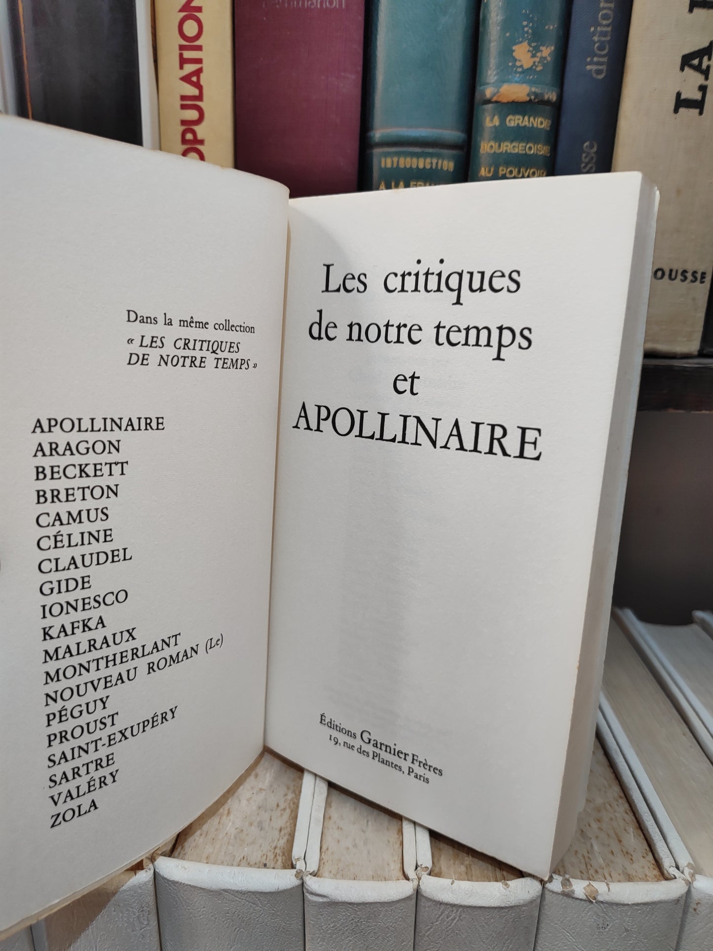 Les critiques de notre temps et apollinaire