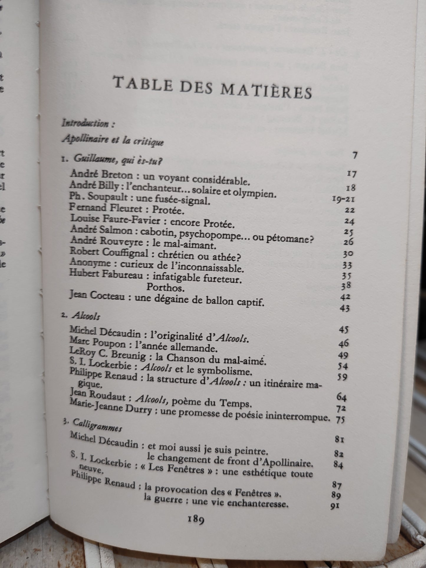 Les critiques de notre temps et apollinaire