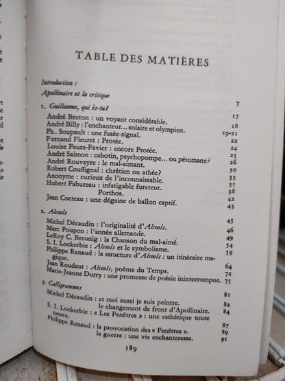Les critiques de notre temps et apollinaire