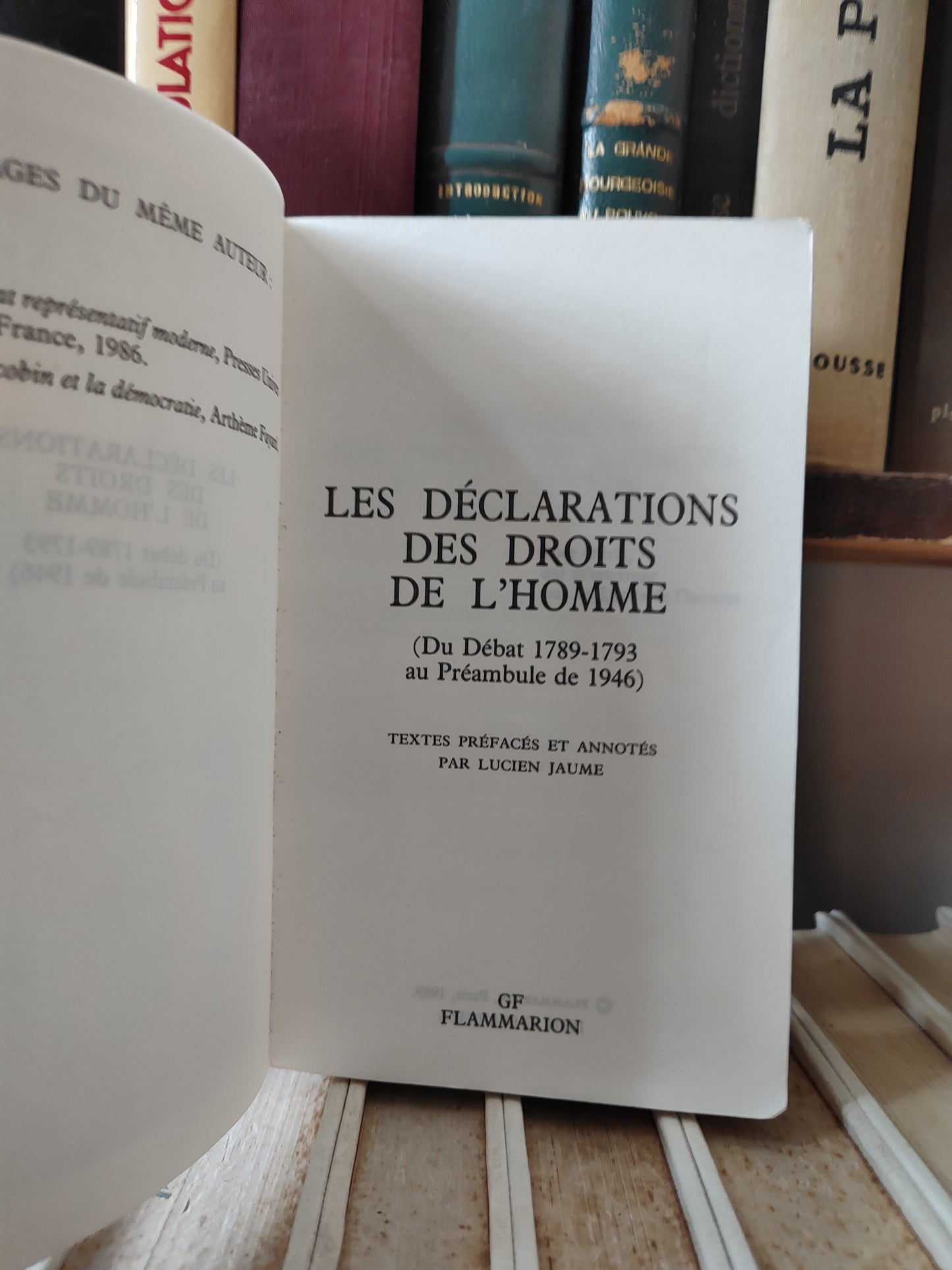 Les déclarations des droits de l'homme 1789
