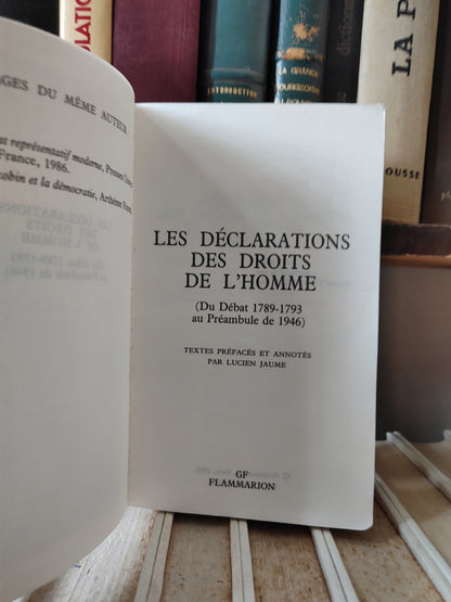 Les déclarations des droits de l'homme 1789