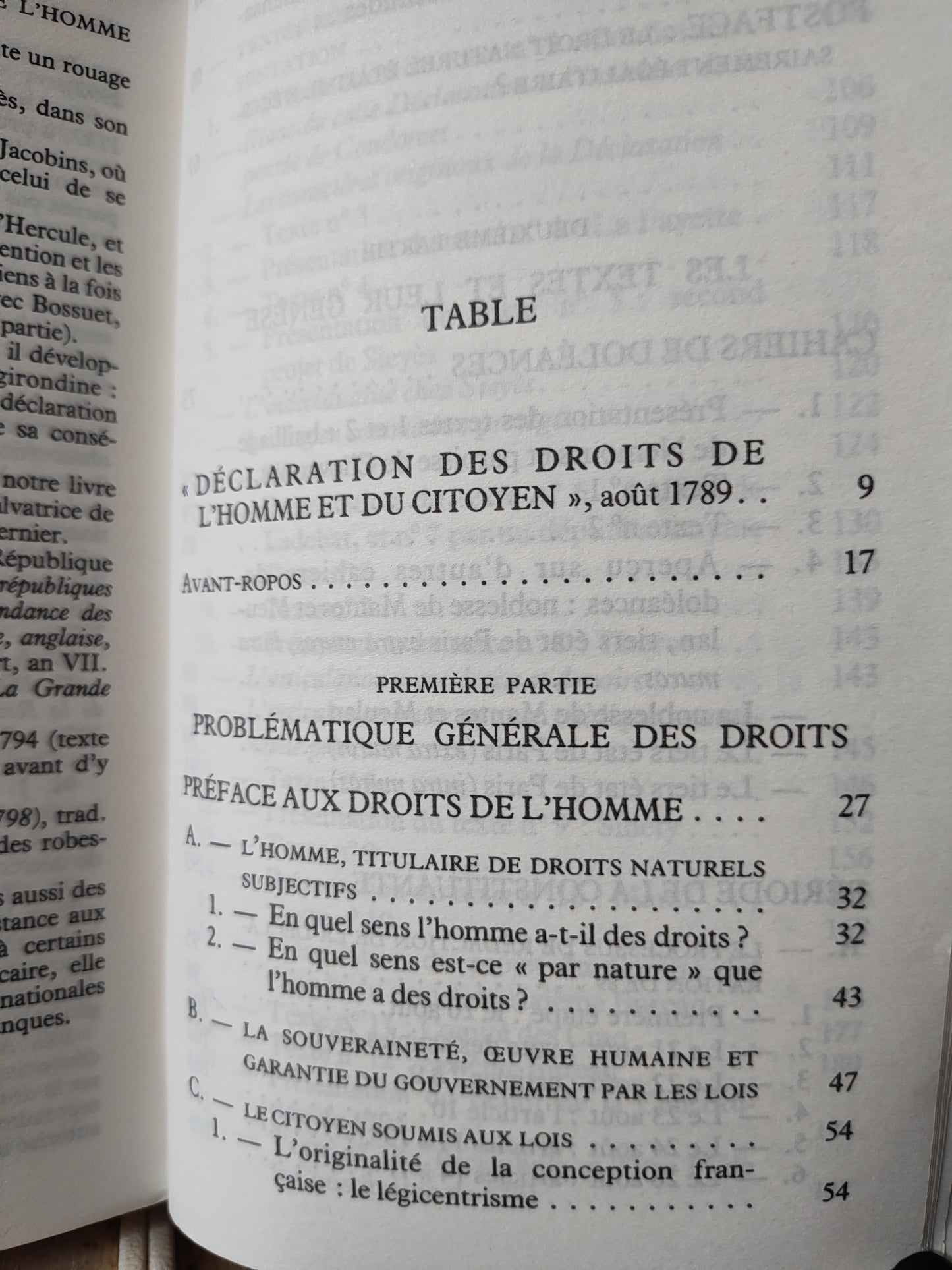 Les déclarations des droits de l'homme 1789