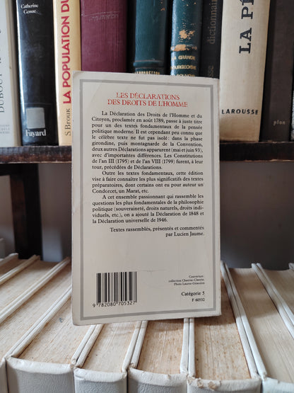 Les déclarations des droits de l'homme 1789