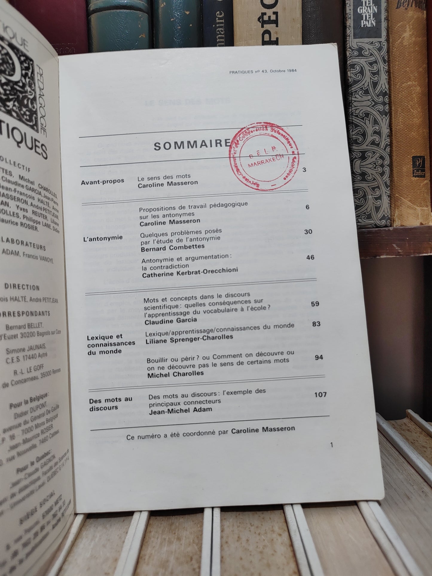 Le sens des mots Théorie pratique pédagogie n 43