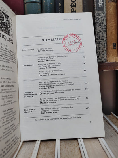 Le sens des mots Théorie pratique pédagogie n 43