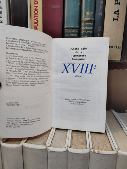 Littérature française XVIIIe siècle anthologie