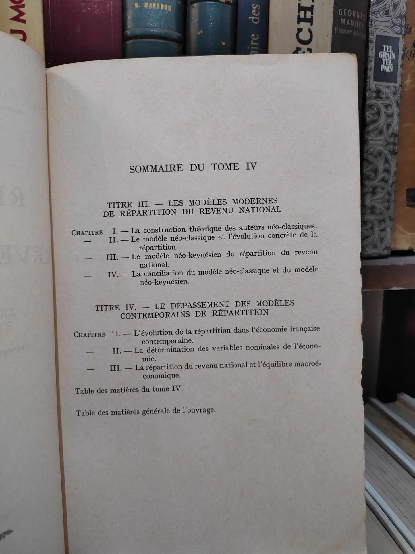 Marchal - La répartition du revenu national tome IV