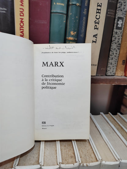 Marx - Contribution à la critique de l'économie politique