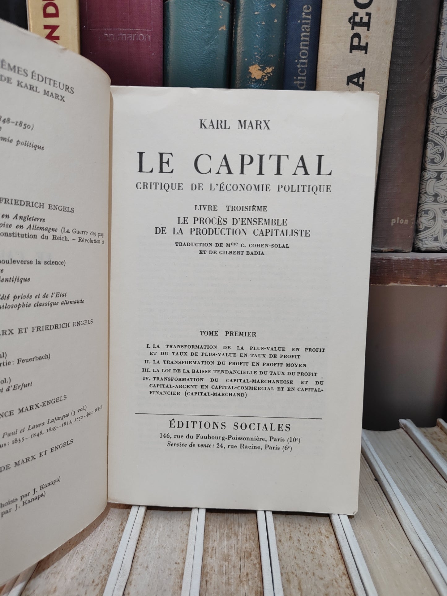 Marx - La capotal : Le livre Troisième Tome 1