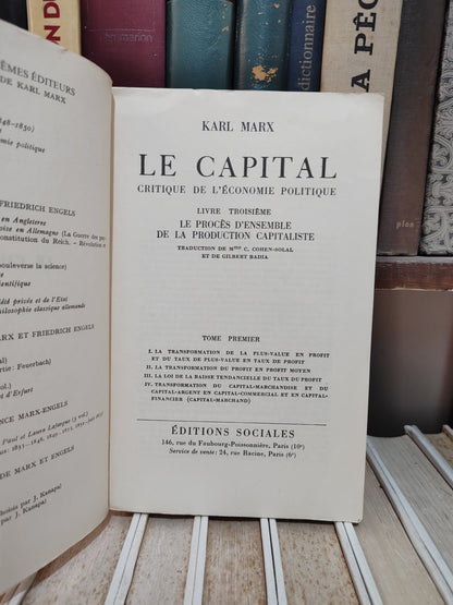 Marx - La capotal : Le livre Troisième Tome 1