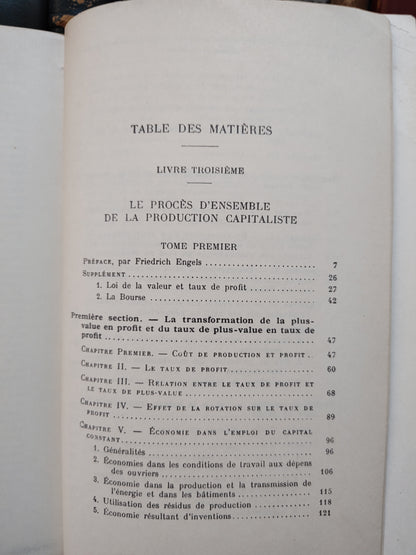 Marx - La capotal : Le livre Troisième Tome 1