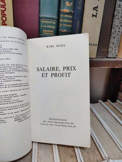 Marx - Salaire, prix et profit
