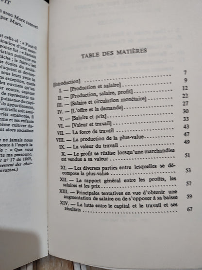 Marx - Salaire, prix et profit