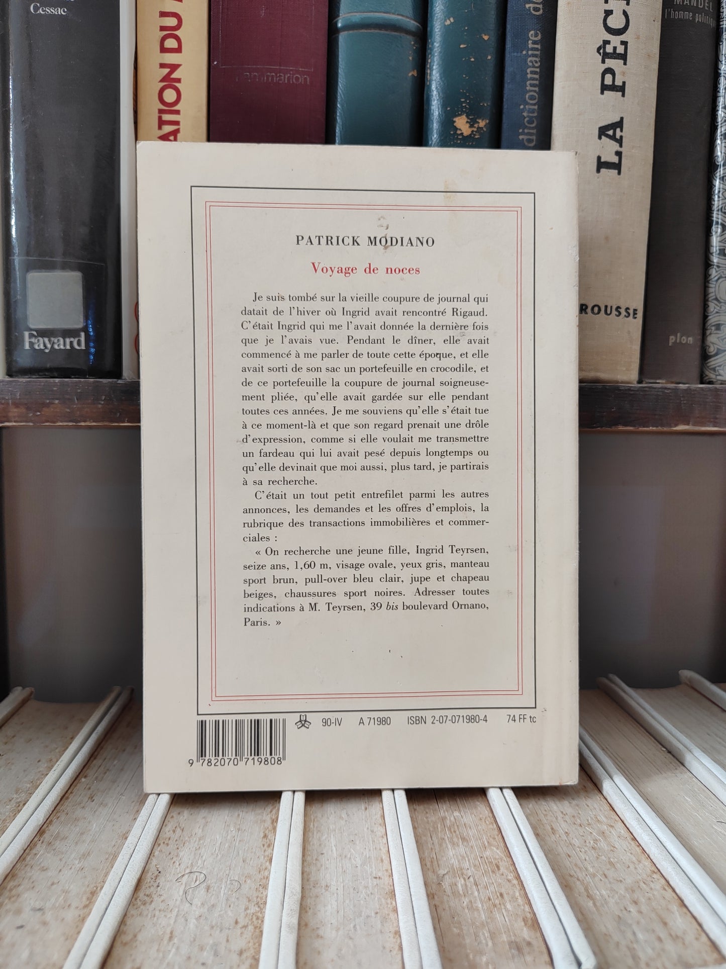 Modiano - Voyage de noces