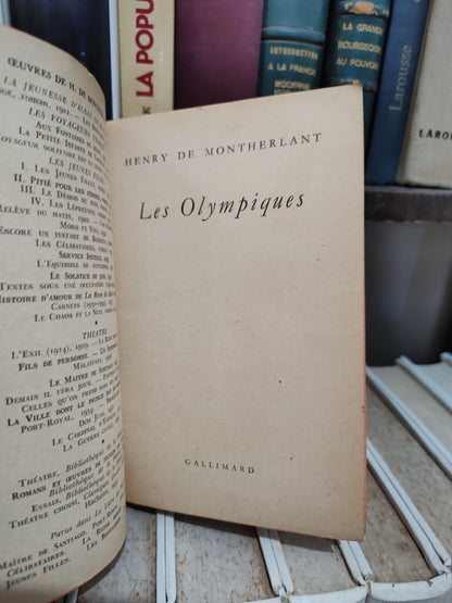 Montherlant - Les Olympiques