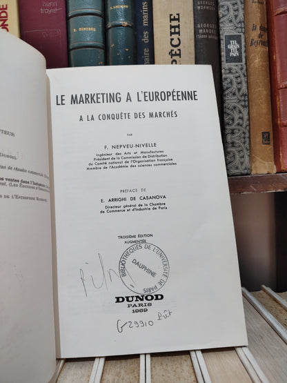 Nivelle - Le marketing à l'européenne : concepts techniques plans structure