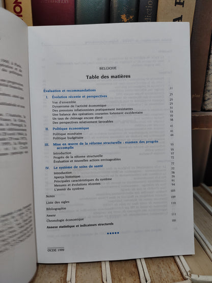 OCDE - études économiques de l'OCDE ; Belgique Luxembourg