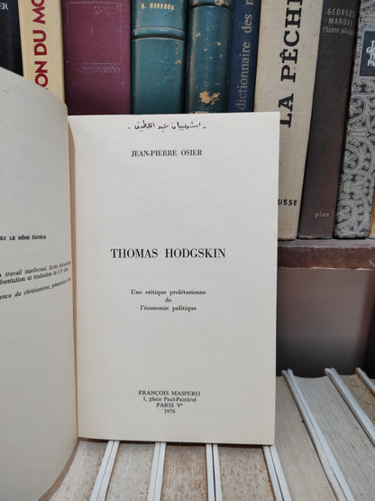 Osier - Thomas Hodgskin : Une critique prolétarienne de l'économie politique