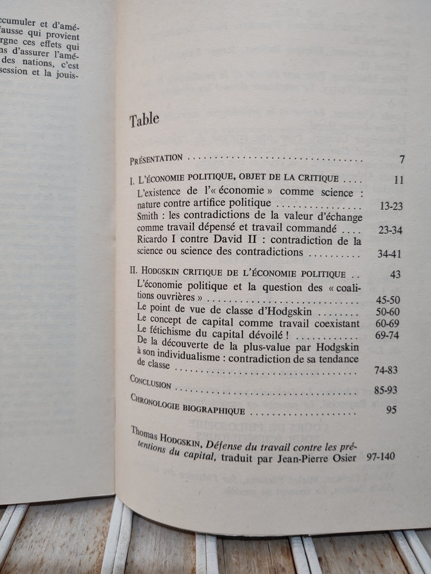 Osier - Thomas Hodgskin : Une critique prolétarienne de l'économie politique